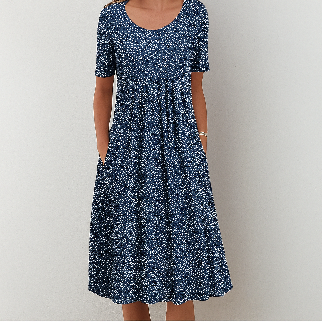 Müheloses Vintage-Sommerkleid mit Blumenrüschen