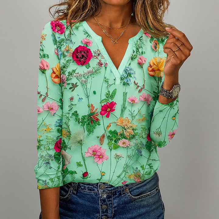 Lässige Bluse mit Blumendruck