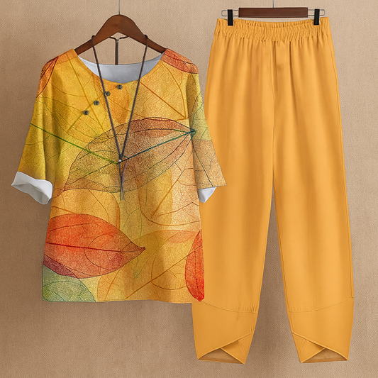 Perfekt bequemes, elegantes 2-teiliges Set mit Blumenmuster