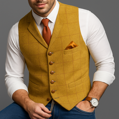 Klassische formelle Weste mit Revers und Knopfverschluss