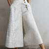 Gestreifte, leichte Hose mit hoher Taille und weitem Bein