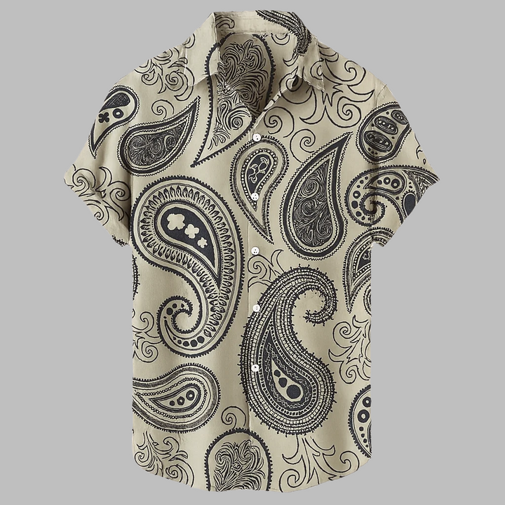 Lässiges Leinen-Tribal-Hemd im Streetstyle für Herren