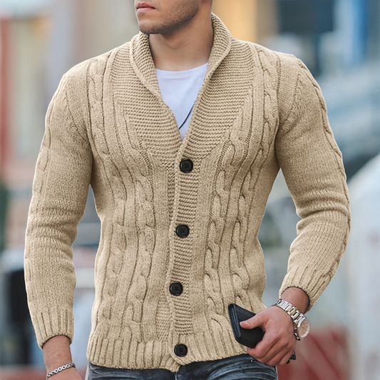 Warmer, klassischer Herren-Strickcardigan