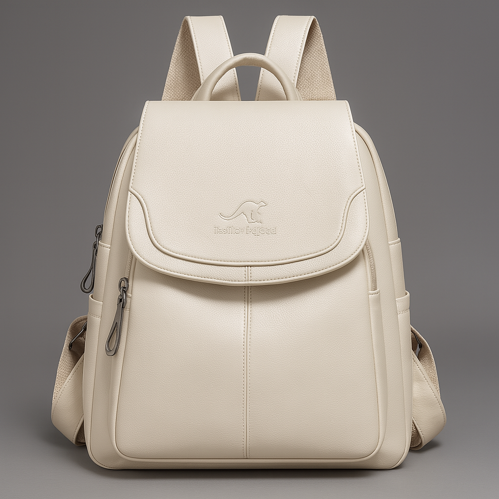 Diebstahlsicherer Lederrucksack für stilvolle Frauen