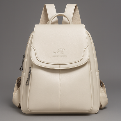 Diebstahlsicherer Lederrucksack für stilvolle Frauen