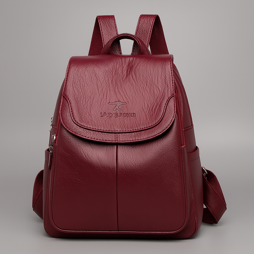 Diebstahlsicherer Lederrucksack für stilvolle Frauen