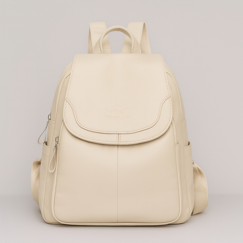 Diebstahlsicherer Lederrucksack für stilvolle Frauen