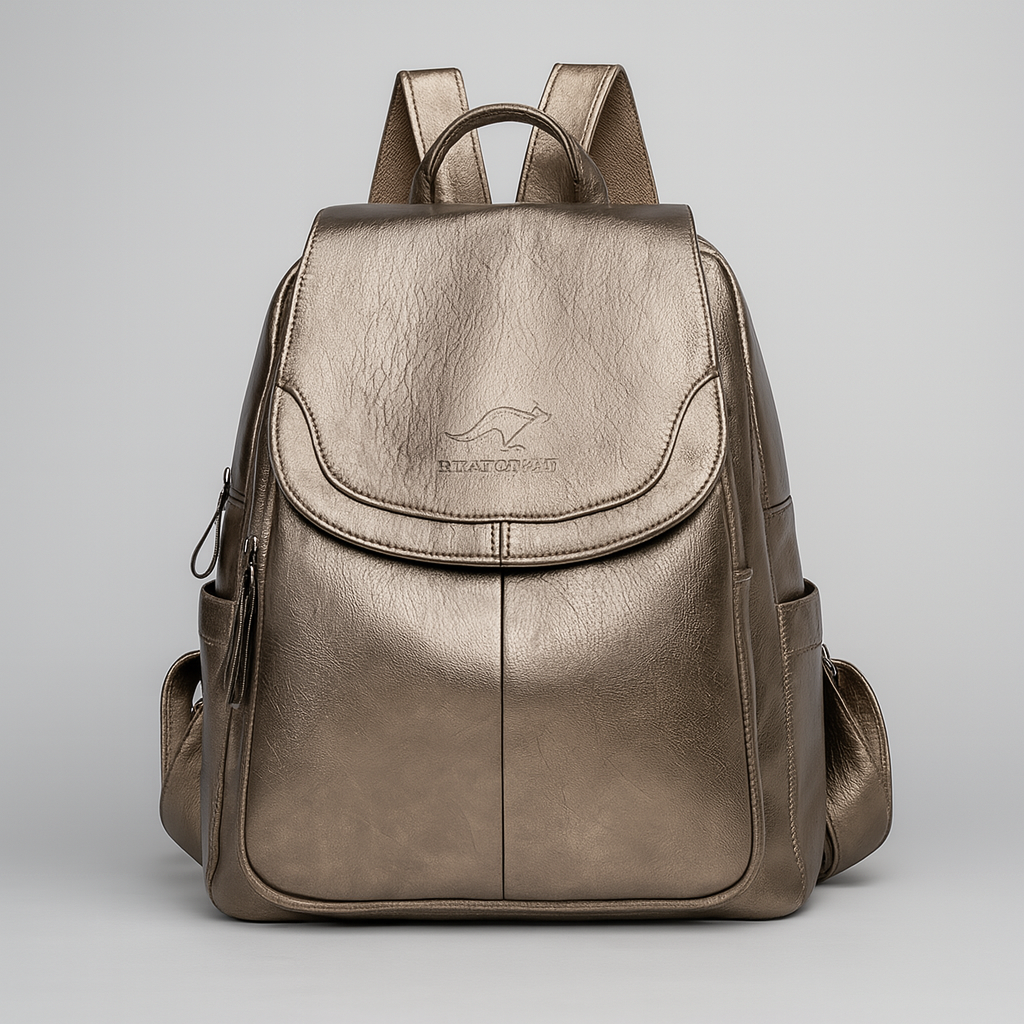 Diebstahlsicherer Lederrucksack für stilvolle Frauen