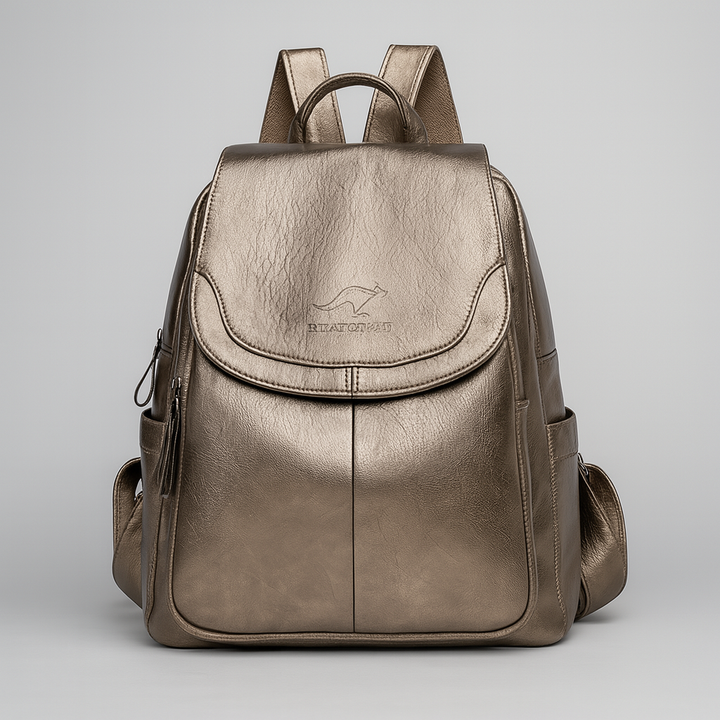 Diebstahlsicherer Lederrucksack für stilvolle Frauen