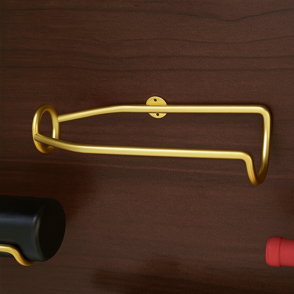 5-teiliges Set Elegantes, an der Wand montiertes Weinregal aus Eisen