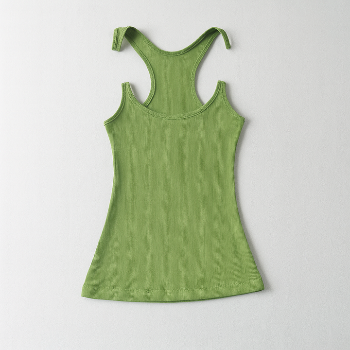 Geripptes Tanktop mit unsichtbaren Trägern für Damen