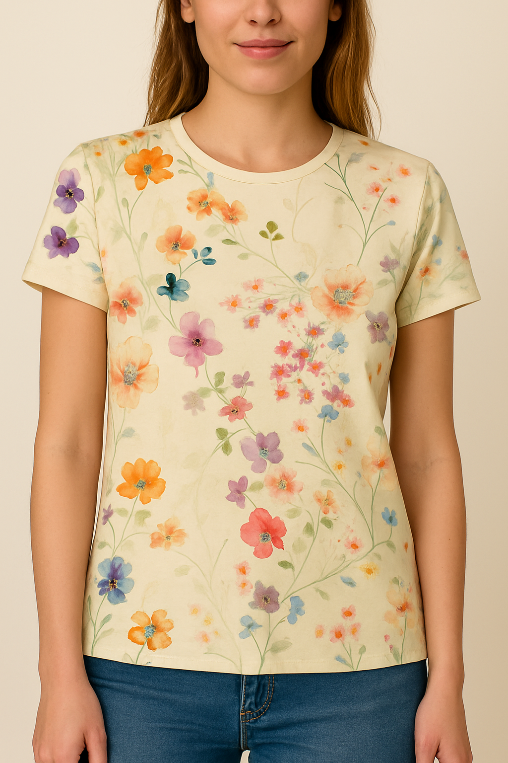 Vintage Floral T-Shirt Luftiger Komfort mit einem Retro-Twist