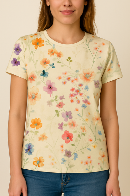 Vintage Floral T-Shirt Luftiger Komfort mit einem Retro-Twist