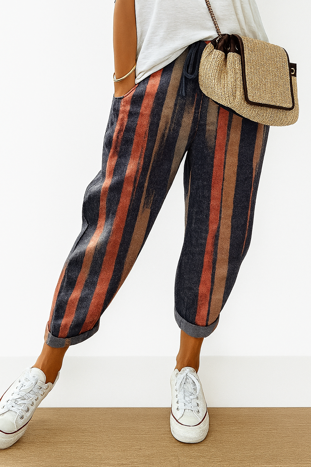 Locker sitzende bedruckte Damenhose