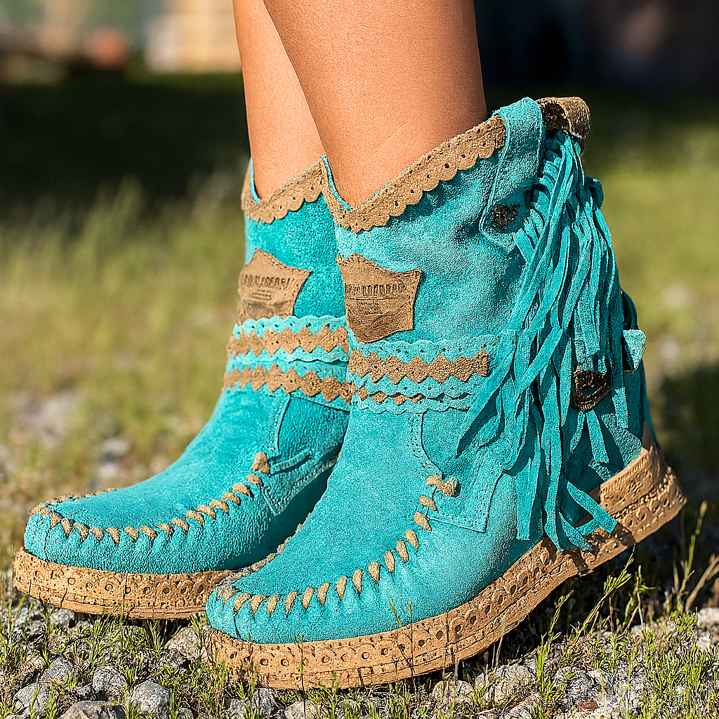 Boho Westernstiefel mit Fransen