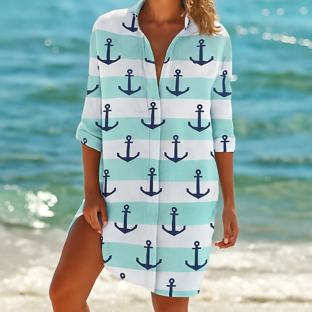 Kurzes Boho-Kleid aus fließendem, leichtem Stoff für Damen