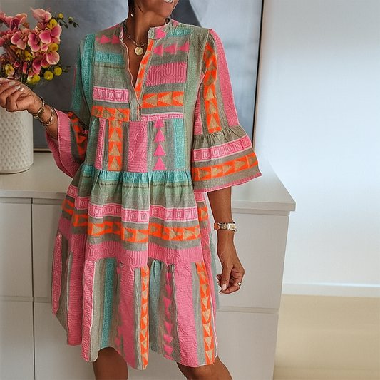 Boho Midikleid mit lockerer Passform