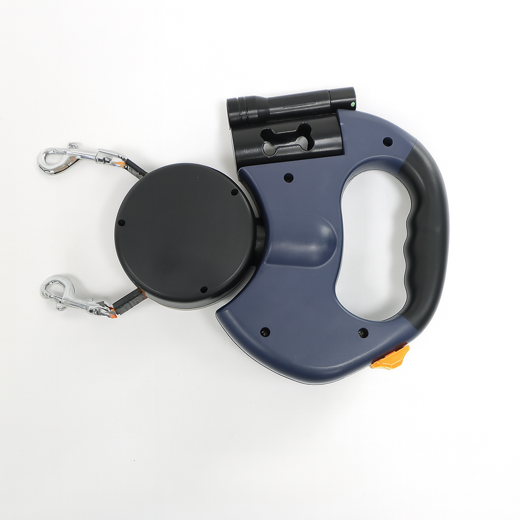 Doppelte einziehbare Hundeleine mit 360°-Drehung