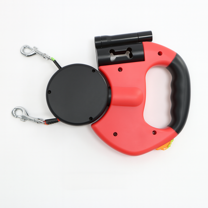 Doppelte einziehbare Hundeleine mit 360°-Drehung