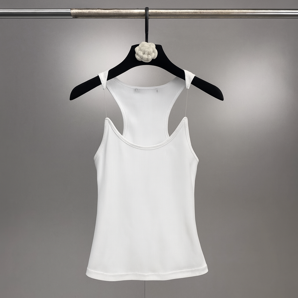 Geripptes Tanktop mit unsichtbaren Trägern für Damen