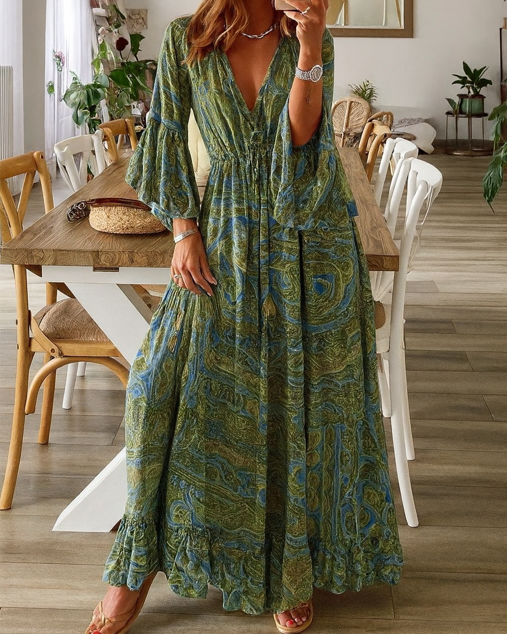 Bohemian Maxikleid für Damen