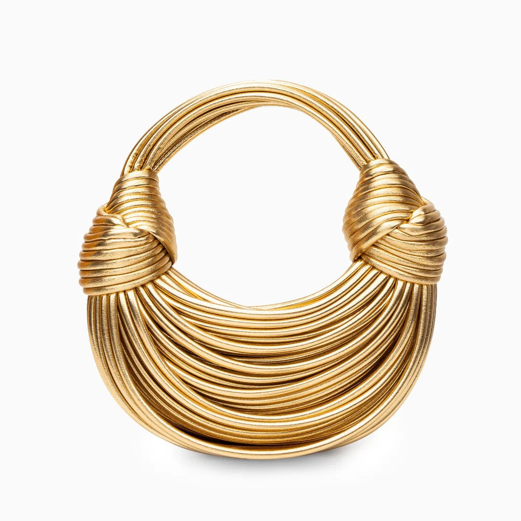 Gewebte Damenhandtasche mit Knotendetail