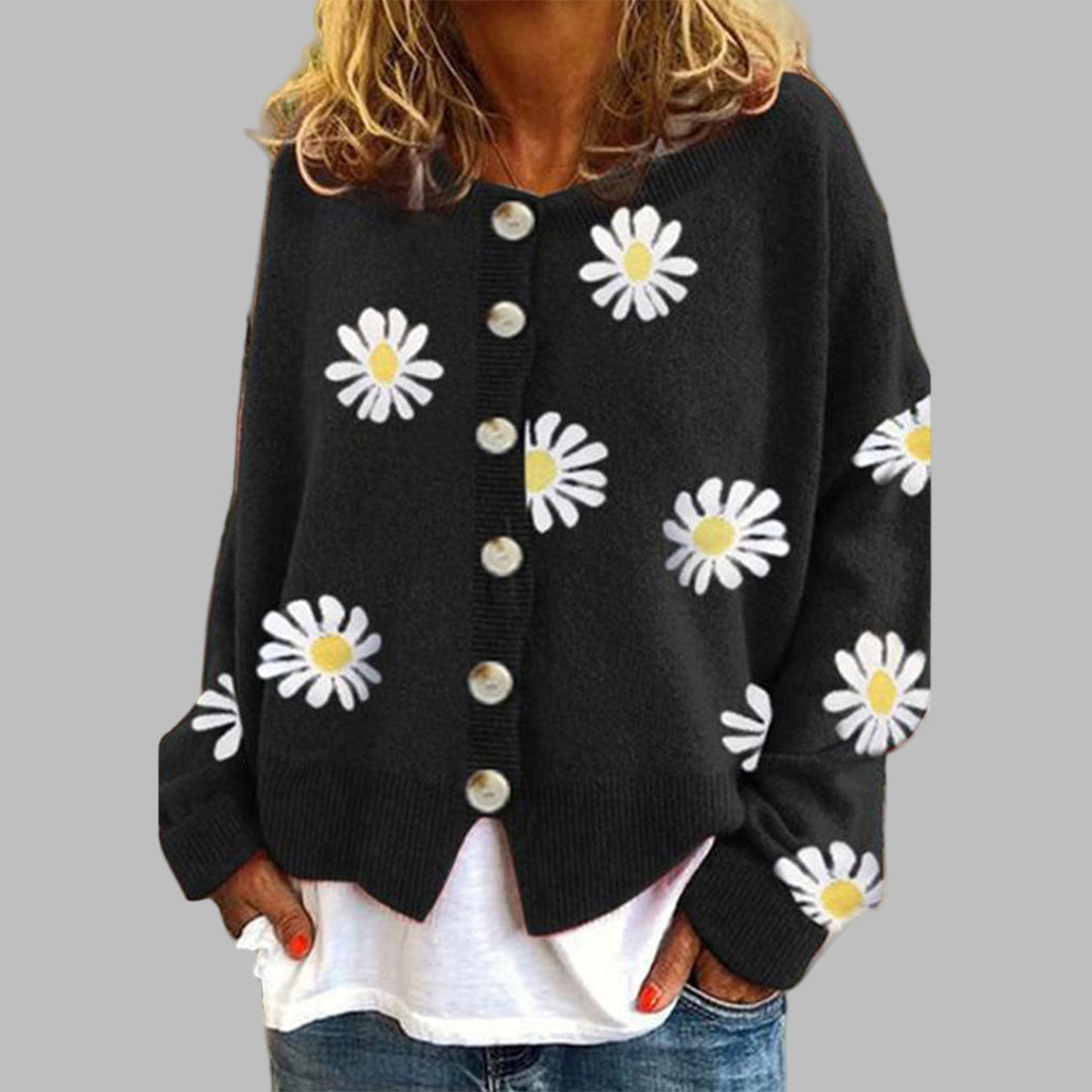Blumen-Strickpullover für Damen