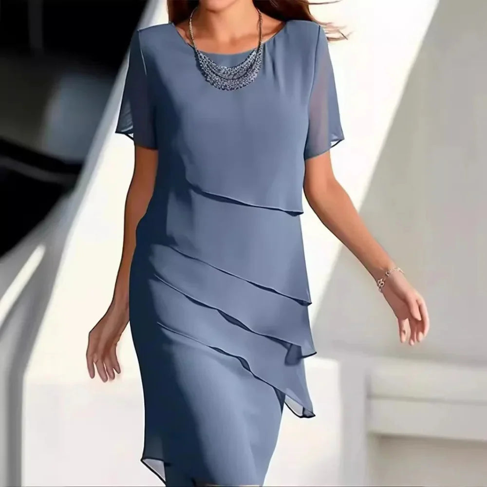 Luxuriöse Chiffon-Midikleid für Damen