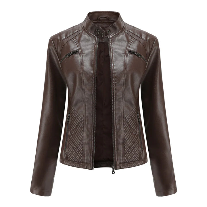 Stilvolle Damen-Lederjacke im Biker-Stil