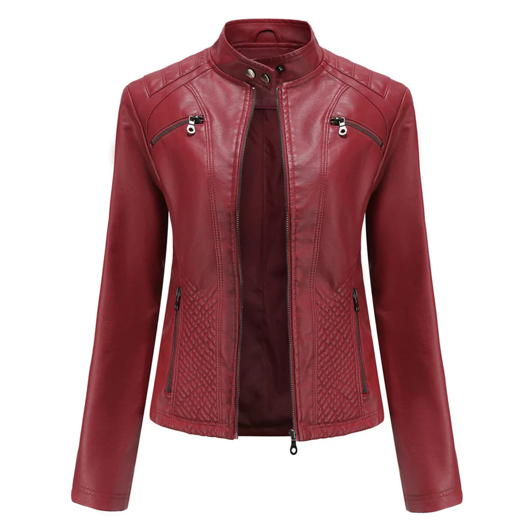 Stilvolle Damen-Lederjacke im Biker-Stil