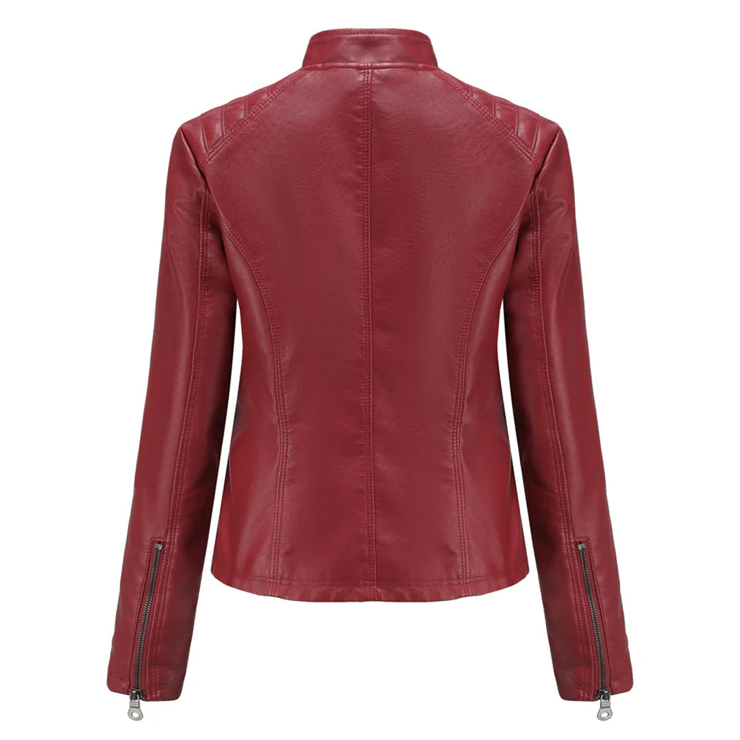 Stilvolle Damen-Lederjacke im Biker-Stil