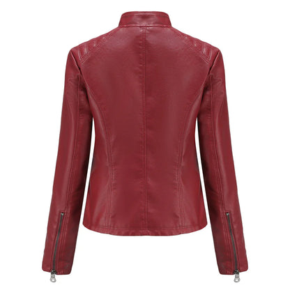 Stilvolle Damen-Lederjacke im Biker-Stil