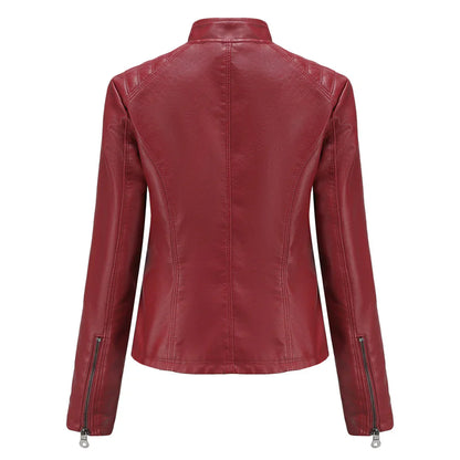 Stylische Damenjacke aus Kunstleder im klassischen Biker-Design