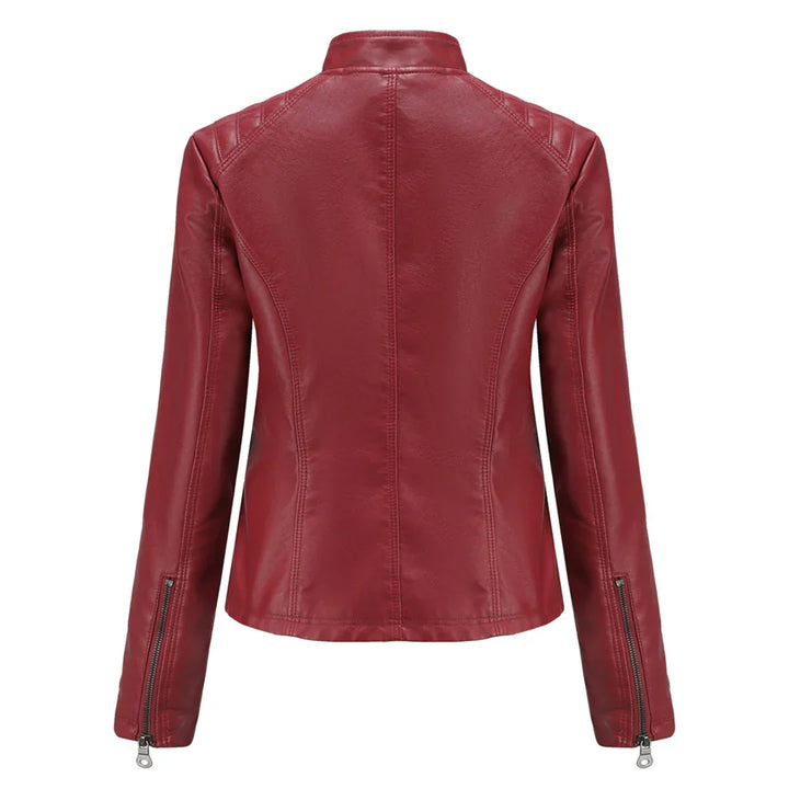 Stylische Damenjacke aus Kunstleder im klassischen Biker-Design