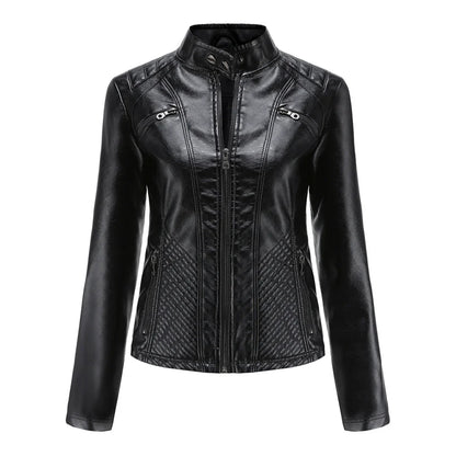 Stilvolle Damen-Lederjacke im Biker-Stil