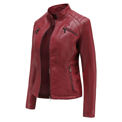 Stilvolle Damen-Lederjacke im Biker-Stil