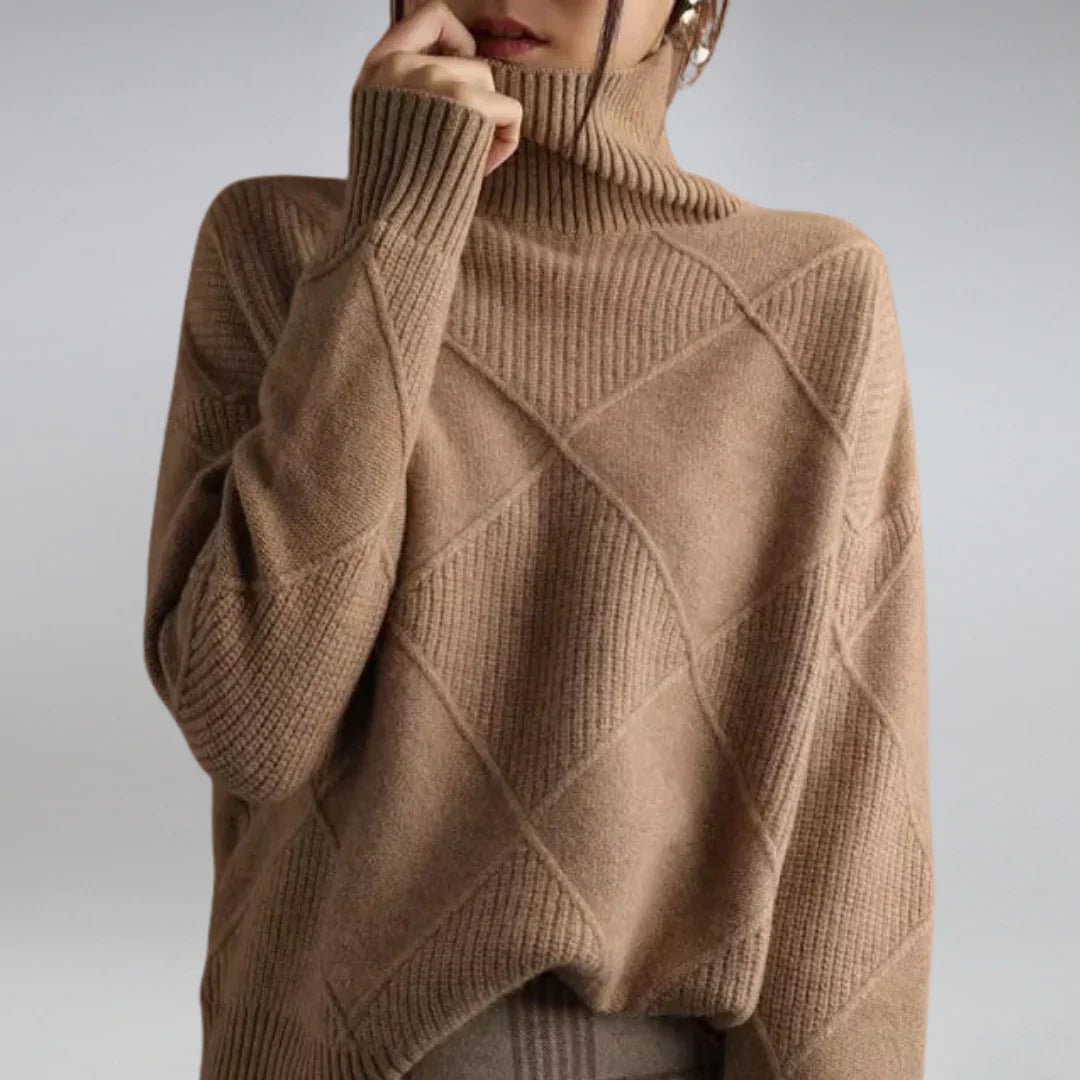Klassischer Damen-Rollkragenpullover aus 100 % Wolle