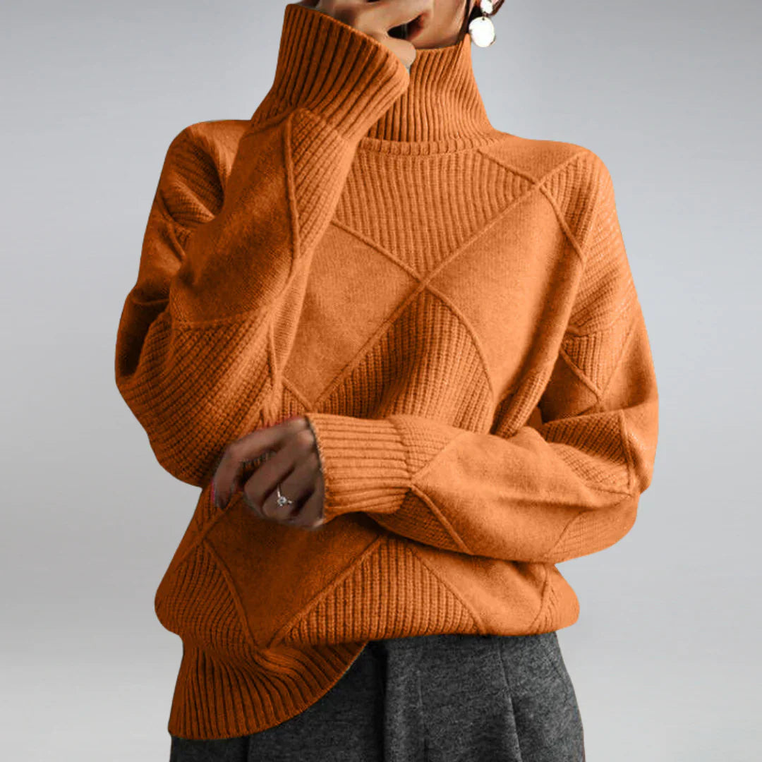 Klassischer Damen-Rollkragenpullover aus 100 % Wolle