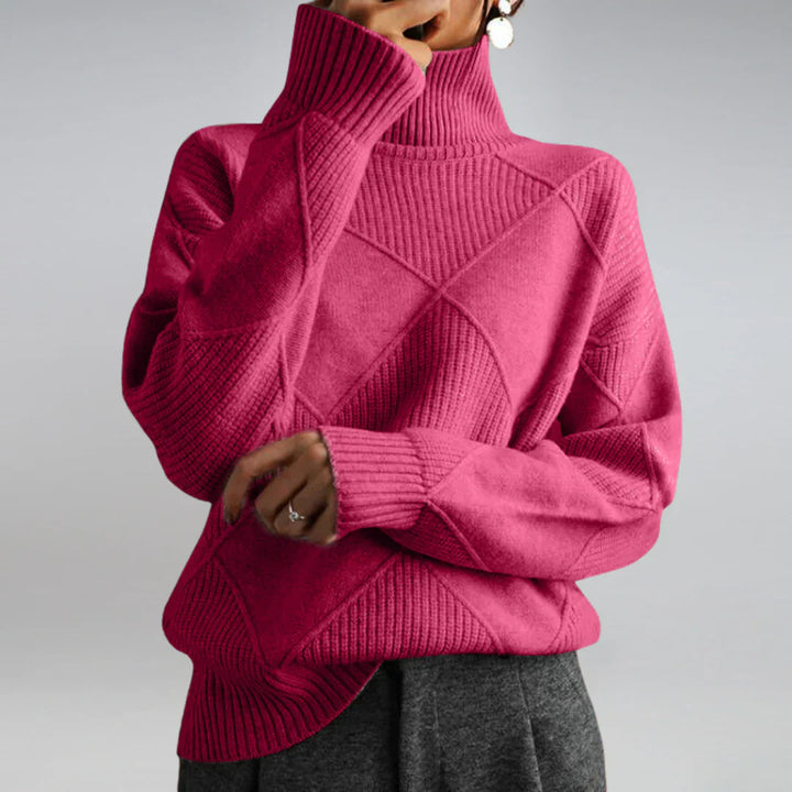 Klassischer Damen-Rollkragenpullover aus 100 % Wolle