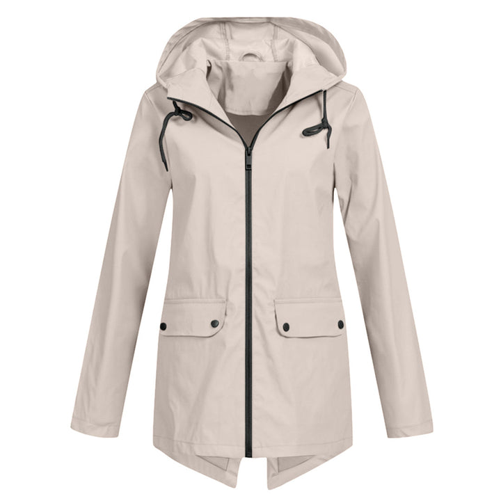 Wasserabweisende Damen Jacke mit Reißverschluss und Kapuze