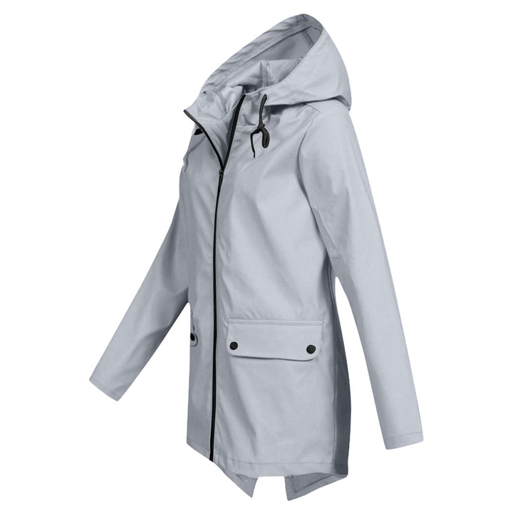 Wasserabweisende Damen Jacke mit Reißverschluss und Kapuze