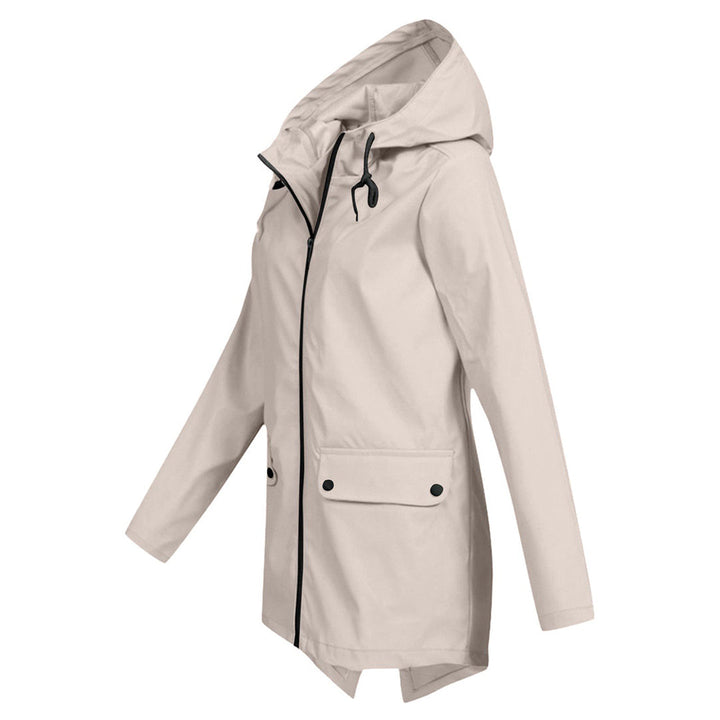 Wasserabweisende Damen Jacke mit Reißverschluss und Kapuze
