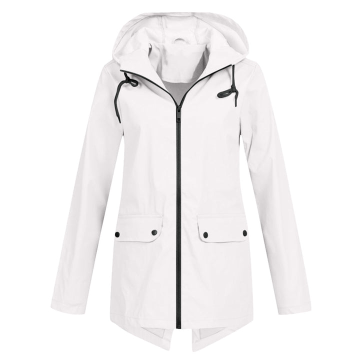 Wasserabweisende Damen Jacke mit Reißverschluss und Kapuze