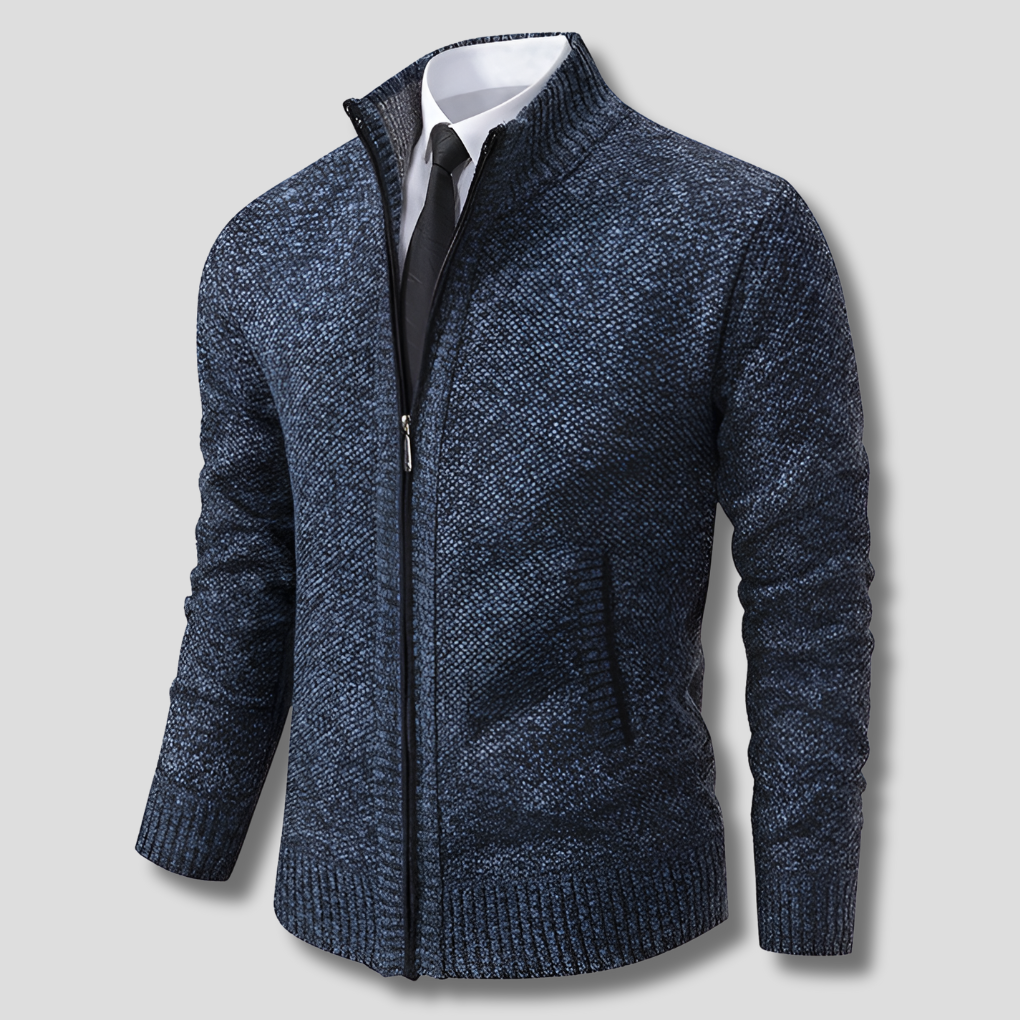 Stylischer Zipper-Strickpullover für Herren