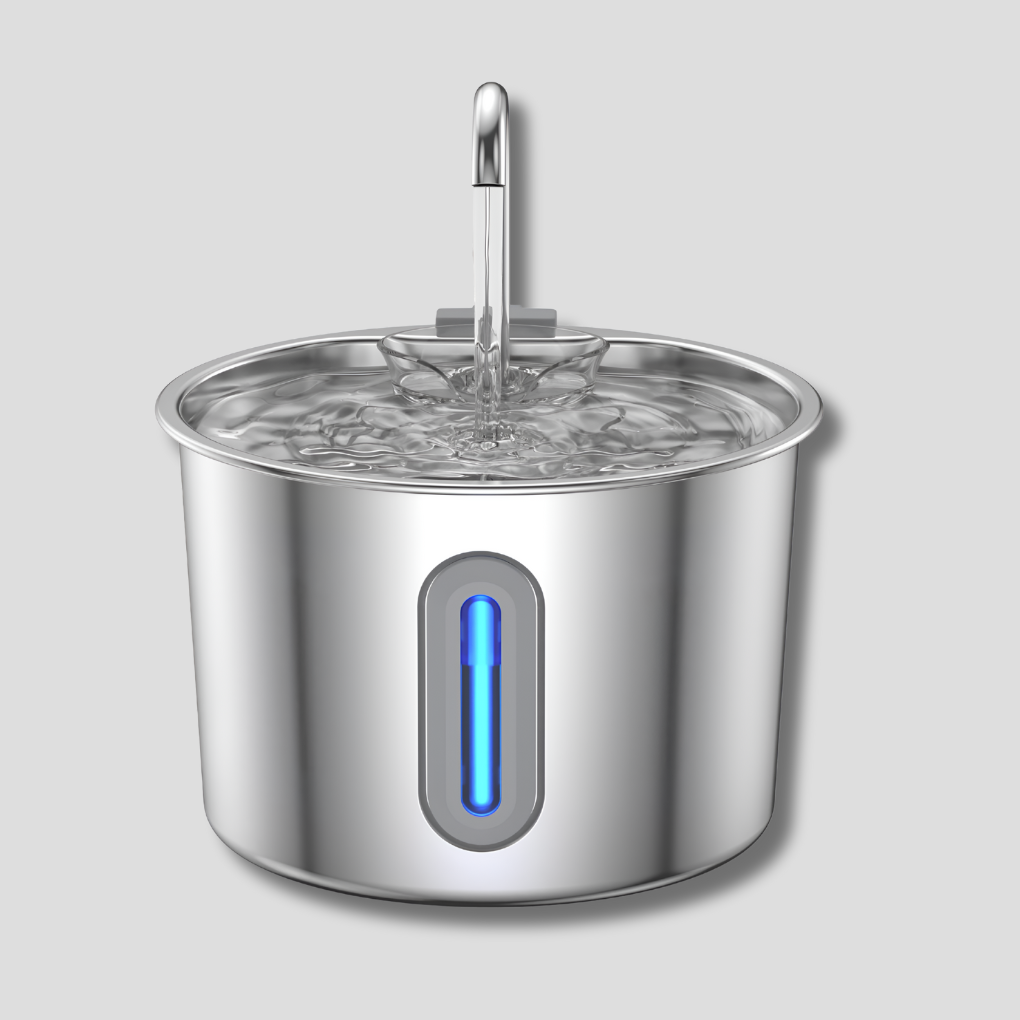 Edelstahl-Wasserbrunnen für Katzen und kleine Hunde