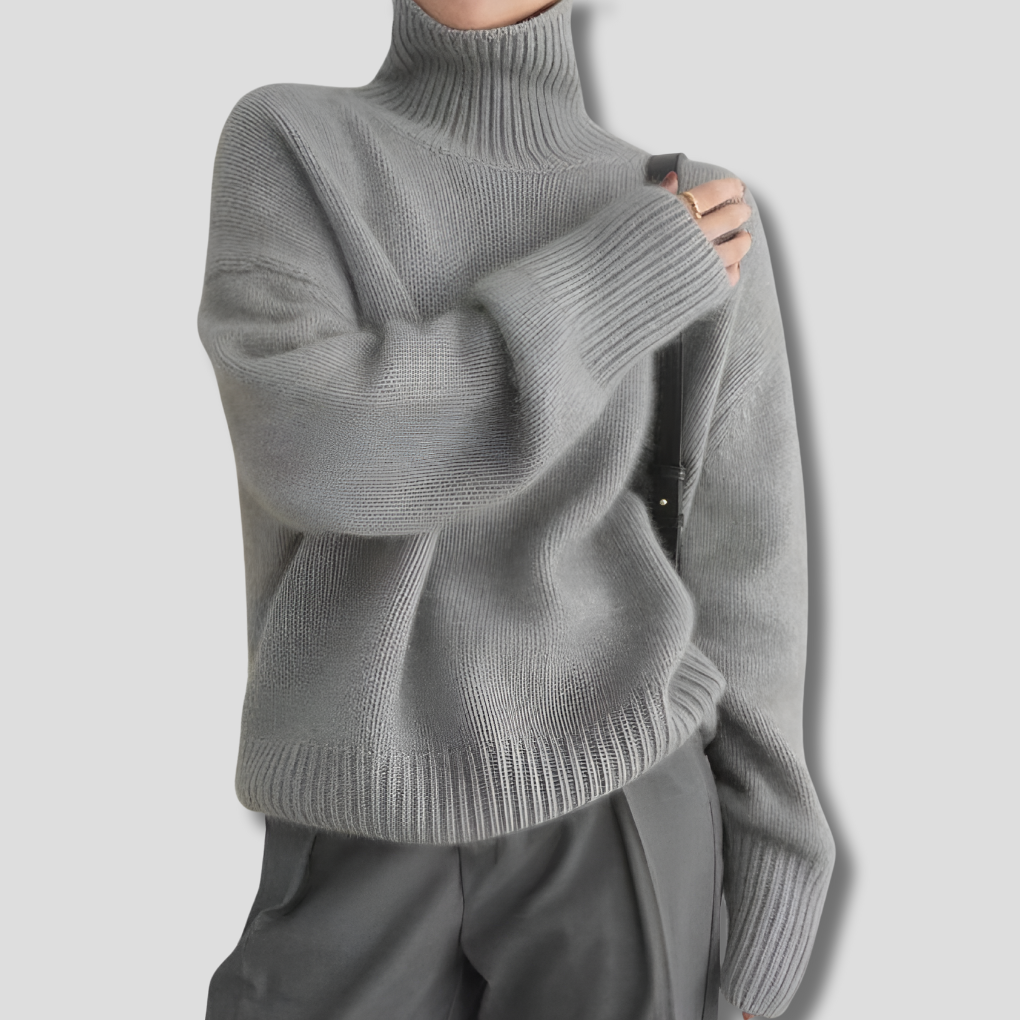 Dicker Kaschmir-ähnlicher Winterpullover für Damen mit hohem Kragen