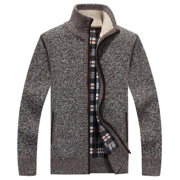 Herren Strickpullover mit Reißverschluss und Kapuze