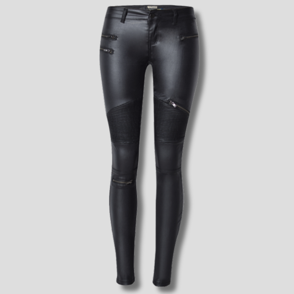 Damen Slim-Fit-Hose aus Kunstleder