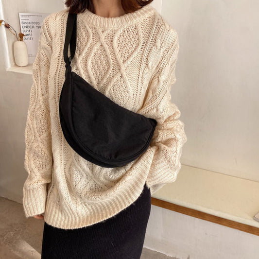 Geräumige Nylon-Umhängetasche für Damen