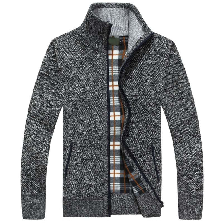 Herren Strickpullover mit Reißverschluss und Kapuze